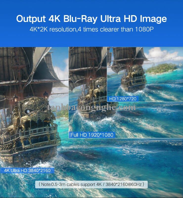 Ugreen 10110 10M màu Đen Cáp tín hiệu HDMI chuẩn 1.4 hỗ trợ phân giải 4K * 2K HD104 30010110